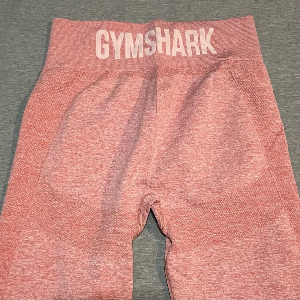 NWT Gymshark High Waisted Flex Leggings Pink Heathered Large Seamless Workout - Picture 4 of 8